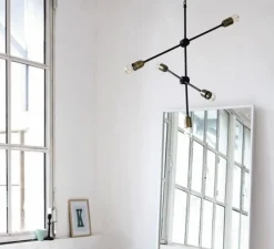 Suspension*House Doctor Suspension, Molecular, , H78cm, Ø68cm - noir, laiton