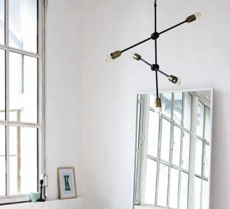 Suspension*House Doctor Suspension, Molecular, , H78cm, Ø68cm - noir, laiton