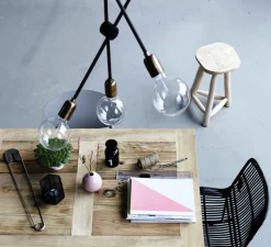 Suspension*House Doctor Suspension, Molecular, , H78cm, Ø68cm - noir, laiton