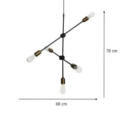 Suspension*House Doctor Suspension, Molecular, , H78cm, Ø68cm - noir, laiton