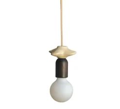 Suspension*Carré Coco Suspension, Mona I, , Ø10cm, H14cm - brun, avec 1 fleur beige