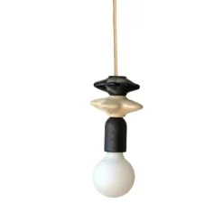 Suspension, Mona II, brun, avec 1 fleur beige et 1 fleur brune, Ø10cm, H22cm - Carré Coco