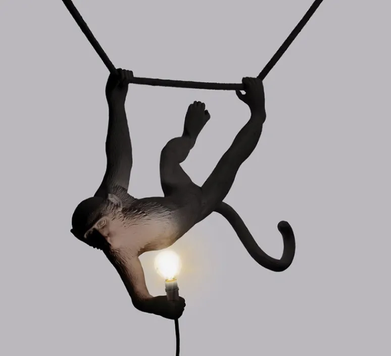 Suspension*Seletti Suspension, Monkey Swing, , IP44, L59cm, H44cm - noir, singe