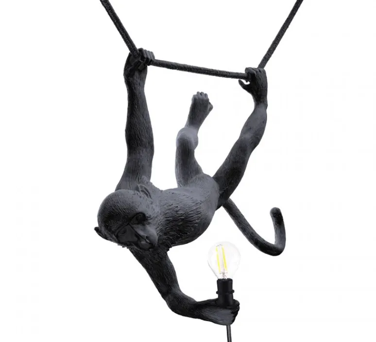 Suspension*Seletti Suspension, Monkey Swing, , IP44, L59cm, H44cm - noir, singe