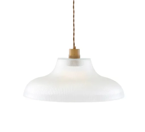 Suspension, Mono ancien, verre transparent, laiton antique, Ø40cm, H18cm - Mullan Lighting