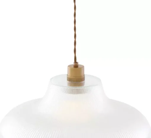 Suspension, Mono ancien, verre transparent, laiton antique, Ø40cm, H18cm - Mullan Lighting
