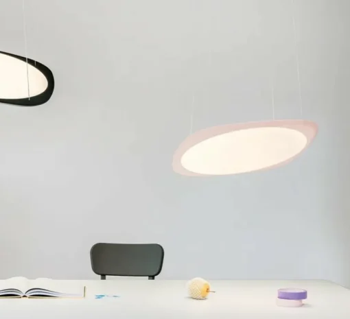 Suspension monte et baisse, Flying , rose, LED, dim, 3500K, 4800 lm, Ø58cm, H1,4cm - Grau