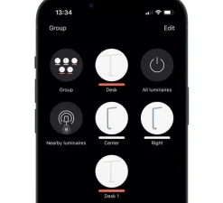 Suspension monte et baisse, Team, sable, LED, dim, 4000K, 10700 lm, L137cm, H4cm - GRAU