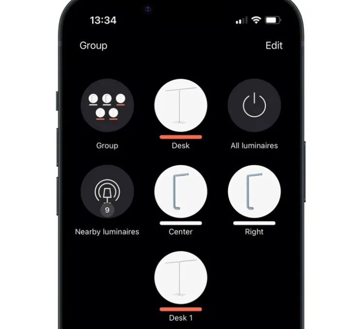 Suspension monte et baisse, Team, noir, LED, dim, 4000K, 10700 lm, L137cm, H4cm - GRAU