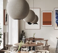 Suspension, Moon, beige, LED, dim, 2700K, 900 lm, Ø55cm, H55cm - Abstracta