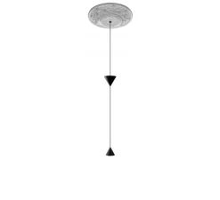 Suspension*Karman Suspension, Moonbloom 6B, blanc & noir, rosace 40cm, LED, dim, 2700k, 2728 lm, Ø11cm, H107cm - blanc & noir