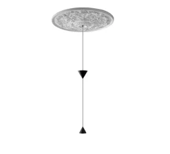 Suspension, Moonbloom 4B, blanc & noir, rosace 75cm, LED, dim, 3000k, 2728 lm, Ø11cm, H107cm - Karman