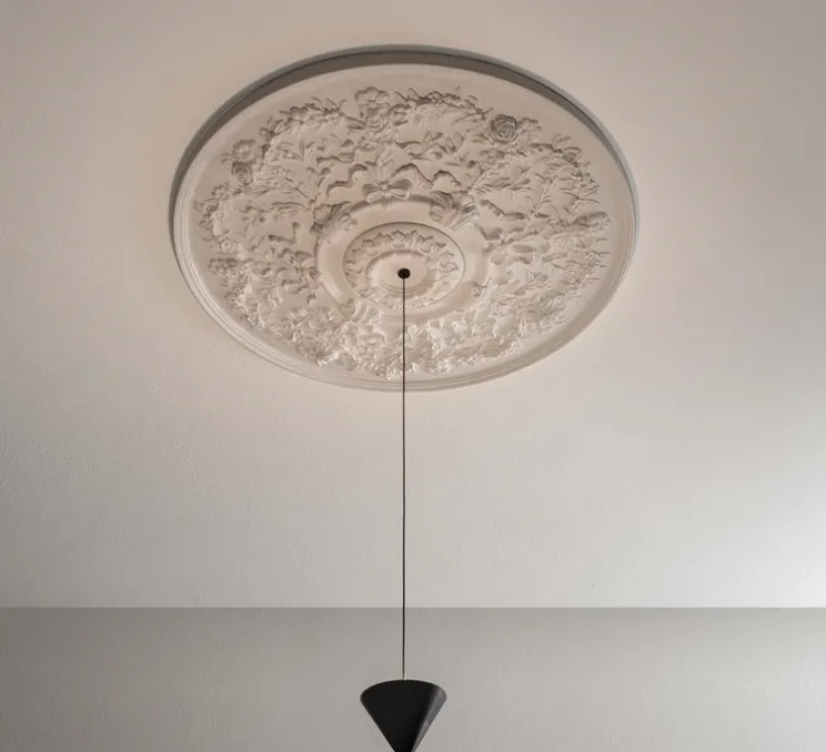 Suspension, Moonbloom 7B, blanc & noir, rosace 75cm, LED, dim, 2700k, 1821 lm, Ø11cm, H10cm - Karman