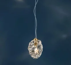 Suspension, More, verre transparent, câble acier, IP65-68, Ø7cm, H10cm - Catellani & Smith