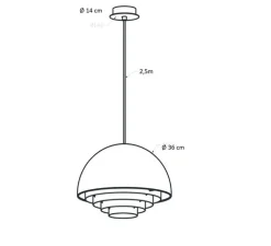 Suspension, Motown M, blanc, Ø36cm, H24,5cm - Herstal