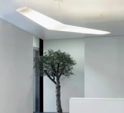Suspension*Artemide Suspension, Mouette Asymmetric, , IP40, LED, 3000K, 8186lm, L195cm, H15cm - blanc