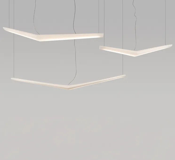 Suspension, Mouette, symétrique, non variable, blanc, IP40-20, LED, 3000K, 6107lm, L135cm, H21cm - Artemide