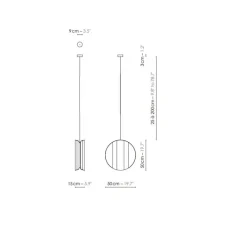 Suspension*DesignHeure Suspension, Moyen Moon, , Ø50cm, H15cm - gris