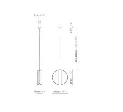Suspension, Moyen Moon, rose, Ø50cm, H15cm - DesignHeure