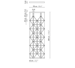 Suspension*DesignHeure Suspension, Mozaik 2x5, , L90cm, H280cm - blanc