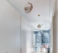 Suspension*Gubi Suspension, Multi-Lite Small, , Ø25,5cm, H28cm - blanc, laiton