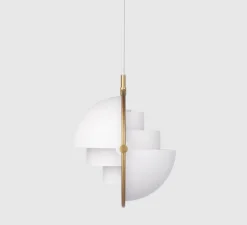 Suspension*Gubi Suspension, Multi-Lite Small, , Ø25,5cm, H28cm - blanc, laiton