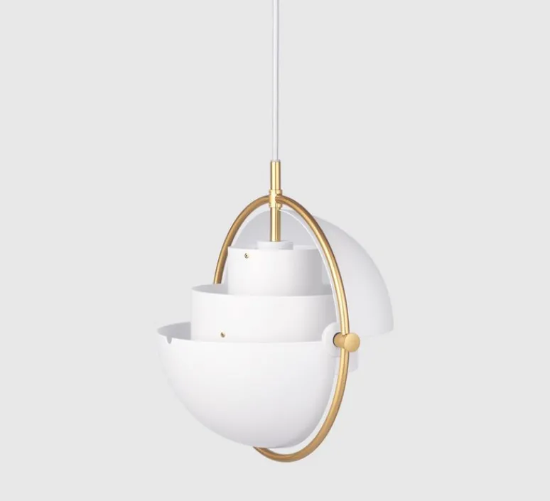 Suspension*Gubi Suspension, Multi-Lite Small, , Ø25,5cm, H28cm - blanc, laiton