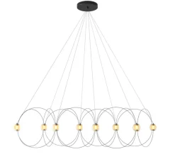 Suspension*DCW éditions Paris Suspension, Munari 8, , LED, dim, 2400K, 5120 lm, L156cm, H42cm - noir
