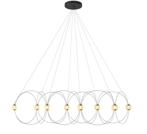 Suspension*DCW éditions Paris Suspension, Munari 8, , LED, dim, 2400K, 5120 lm, L156cm, H42cm - noir