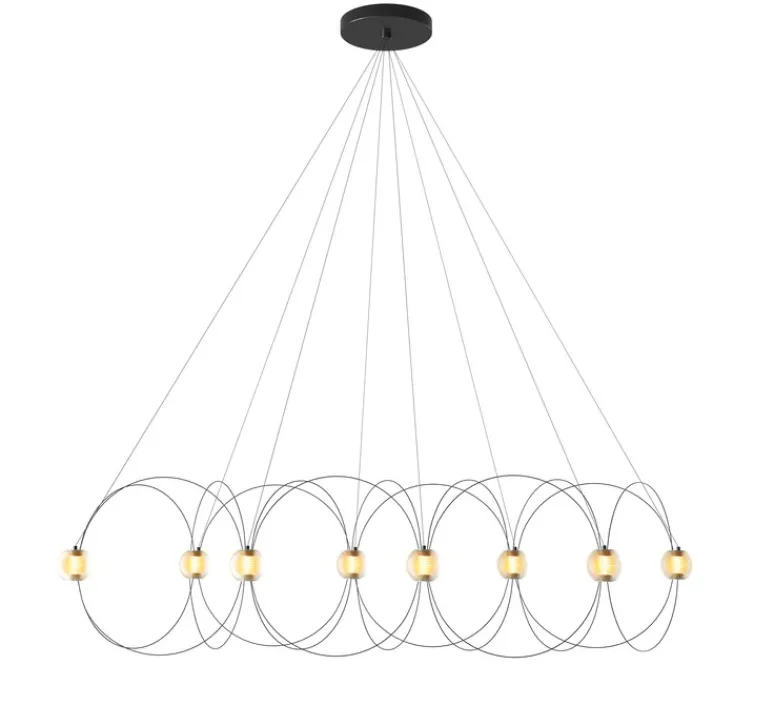 Suspension*DCW éditions Paris Suspension, Munari 8, , LED, dim, 2400K, 5120 lm, L156cm, H42cm - noir