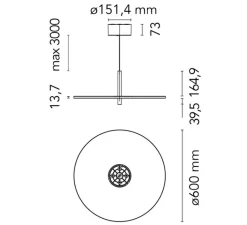 Suspension*Flos Suspension, My Disc, , LED, dim, 2700K, 2230lm, Ø60cm, H21,8cm - blanc