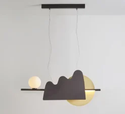 Suspension*CVL Suspension, Nacho 750, , L75cm, H35cm - graphite satiné, graphite satiné, laiton satiné