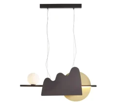 Suspension*CVL Suspension, Nacho 750, , L75cm, H35cm - graphite satiné, graphite satiné, laiton satiné