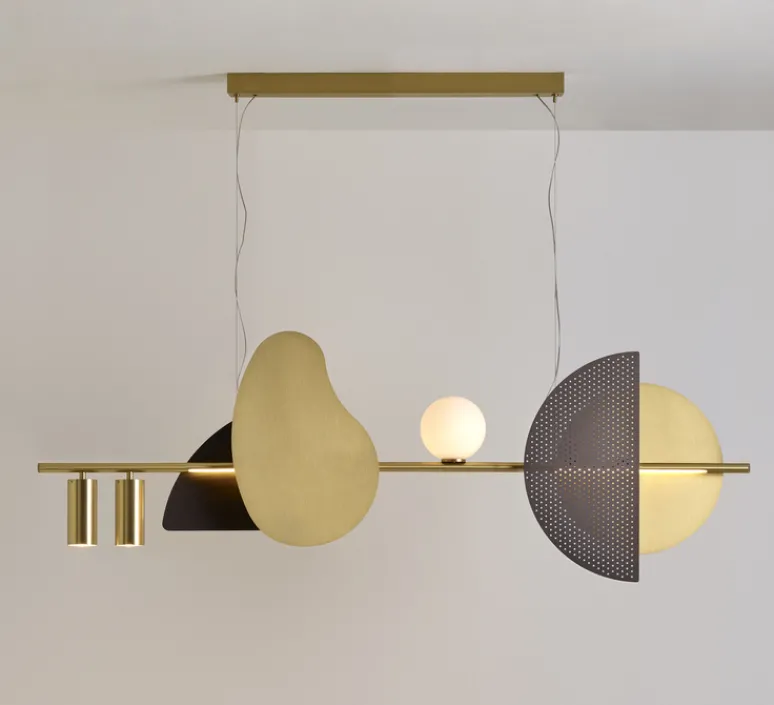 Suspension*CVL Suspension, Nacho 1300, , L130cm, H45cm - laiton satiné, laiton satiné, graphite satiné