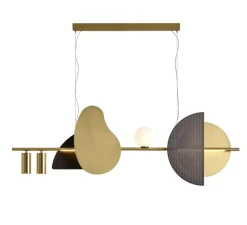 Suspension*CVL Suspension, Nacho 1300, , L130cm, H45cm - laiton satiné, laiton satiné, graphite satiné