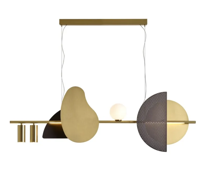 Suspension*CVL Suspension, Nacho 1300, , L130cm, H45cm - laiton satiné, laiton satiné, graphite satiné