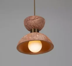Suspension*Mullan Lighting Suspension, Nakaii, , Ø20cm, H20cm - rouge fer, laiton antique