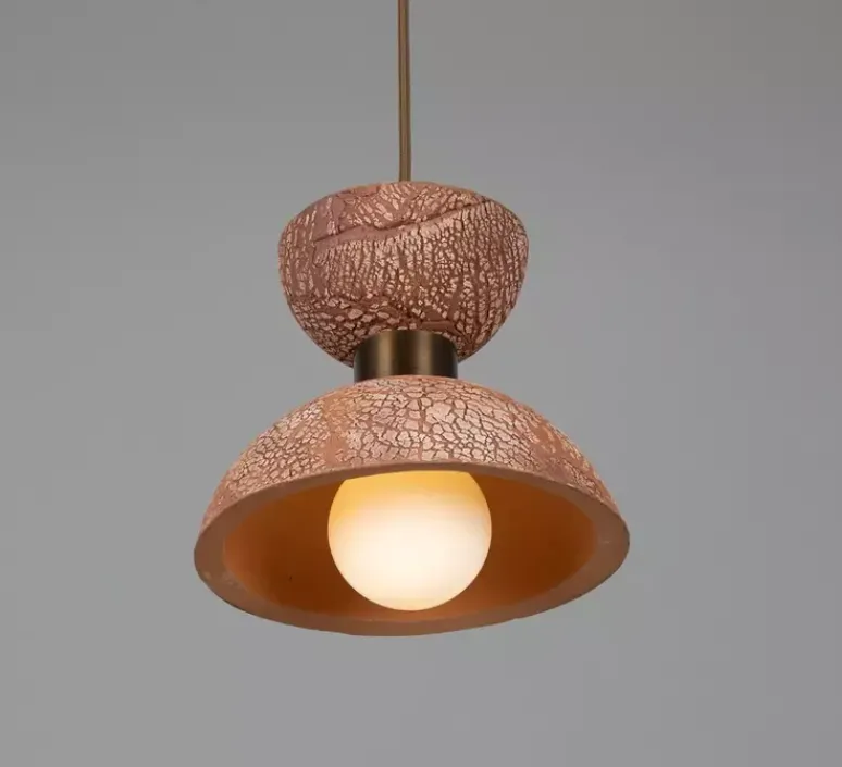 Suspension*Mullan Lighting Suspension, Nakaii, , Ø20cm, H20cm - rouge fer, laiton antique