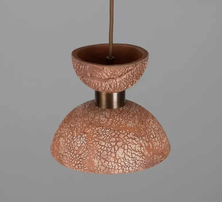 Suspension*Mullan Lighting Suspension, Nakaii, , Ø20cm, H20cm - rouge fer, laiton antique
