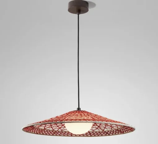 Suspension*Bover Suspension, Nans Balis S/55, , IP54, LED, dim, 2700K, 635 lm, Ø55cm, H12cm - rouge