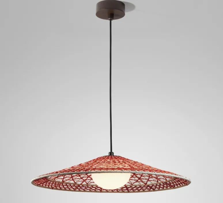 Suspension*Bover Suspension, Nans Balis S/55, , IP54, LED, dim, 2700K, 635 lm, Ø55cm, H12cm - rouge