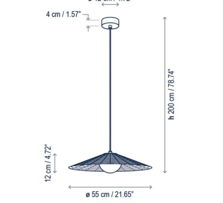 Suspension*Bover Suspension, Nans Balis S/55, , IP54, LED, dim, 2700K, 635 lm, Ø55cm, H12cm - rouge