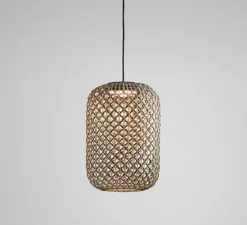 Suspension, Nans S/31.2, marron graphite et beige, IP54, LED, dim, 2700K, 1450 lm, Ø31,5cm, H45,7cm - Bover