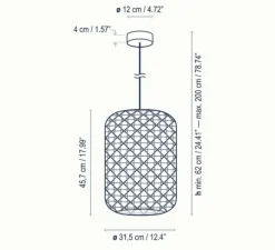 Suspension, Nans S/31.2, marron graphite et beige, IP54, LED, dim, 2700K, 1450 lm, Ø31,5cm, H45,7cm - Bover