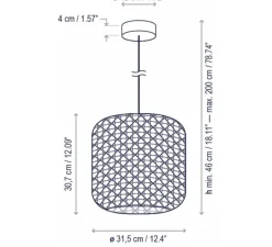 Suspension*Bover Suspension, Nans S, Outdoor, , IP65, LED, dim, 2700K, 1450 lm, Ø31,5cm, H30,7cm - beige