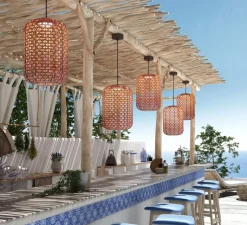 Suspension*Bover Suspension, Nans S/31.2 outdoor, , IP54, LED, dim, 2700K, 1450 lm, Ø31,5cm, H45,7cm - rouge, orange, beige