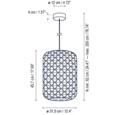 Suspension*Bover Suspension, Nans S/31.2 outdoor, , IP54, LED, dim, 2700K, 1450 lm, Ø31,5cm, H45,7cm - rouge, orange, beige