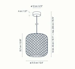 Suspension, Nans S/31, rouge, IP54, LED, dim, 2700K, 1450 lm, Ø31,5cm, H30,7cm - Bover