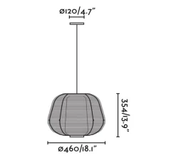 Suspension*Faro Suspension, Nara, , IP65, Ø46cm, H35cm - rouille