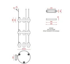 Suspension, Nastro 563.19, beige, laiton brossé, IP40, LED, dim, 2700K, 12000 lm, Ø61,5cm, H194cm - Tooy